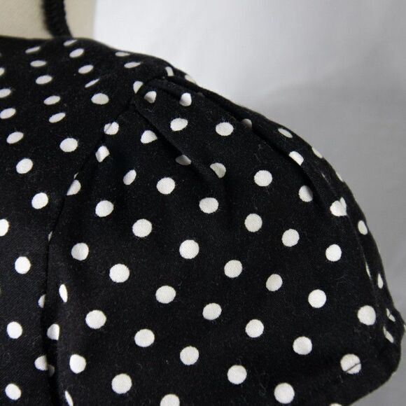Vintage Cotton Polka Dot black and white dress - Picture 15 of 15